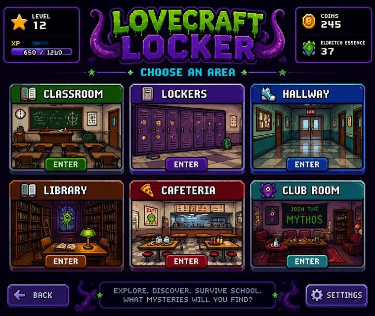 Lovecraft Locker 校园地图 画面 2
